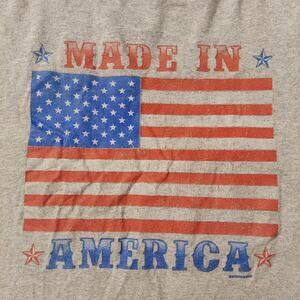 Graphic T-Shirt Mens XL Gray Made In America Flag Short Sleeve